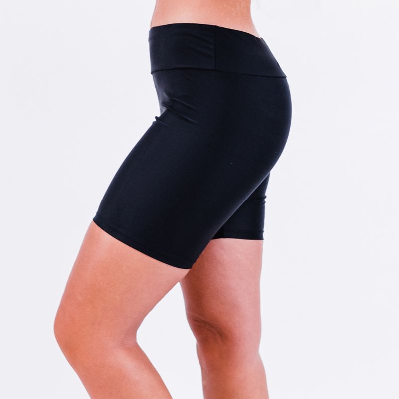 Women's Chlorine Resistant High Waisted Mid-Thigh Swim Shorts
