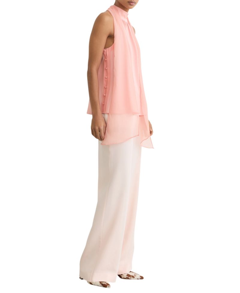 Women's Andrea Satin Sleeveless Scarf-Neck Top