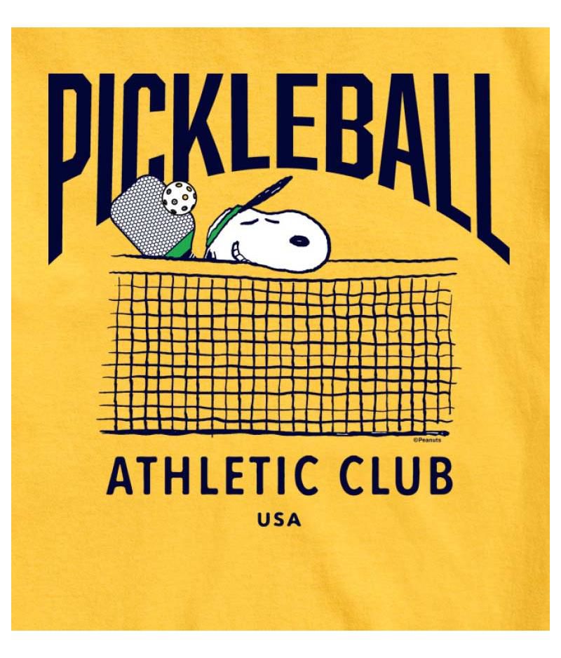 Hybrid Apparel Peanuts Pickleball Mens Short Sleeve Tee
