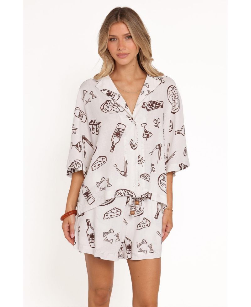 Women's Avara Spread-Collar Button-Down Short-Sleeve Shirt