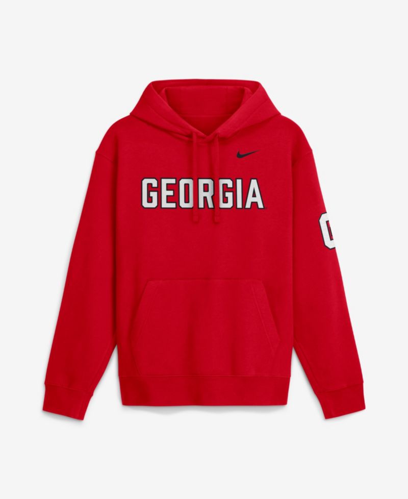 Men's Red Georgia Bulldogs 2026 Sideline Club Fleece Hoodie