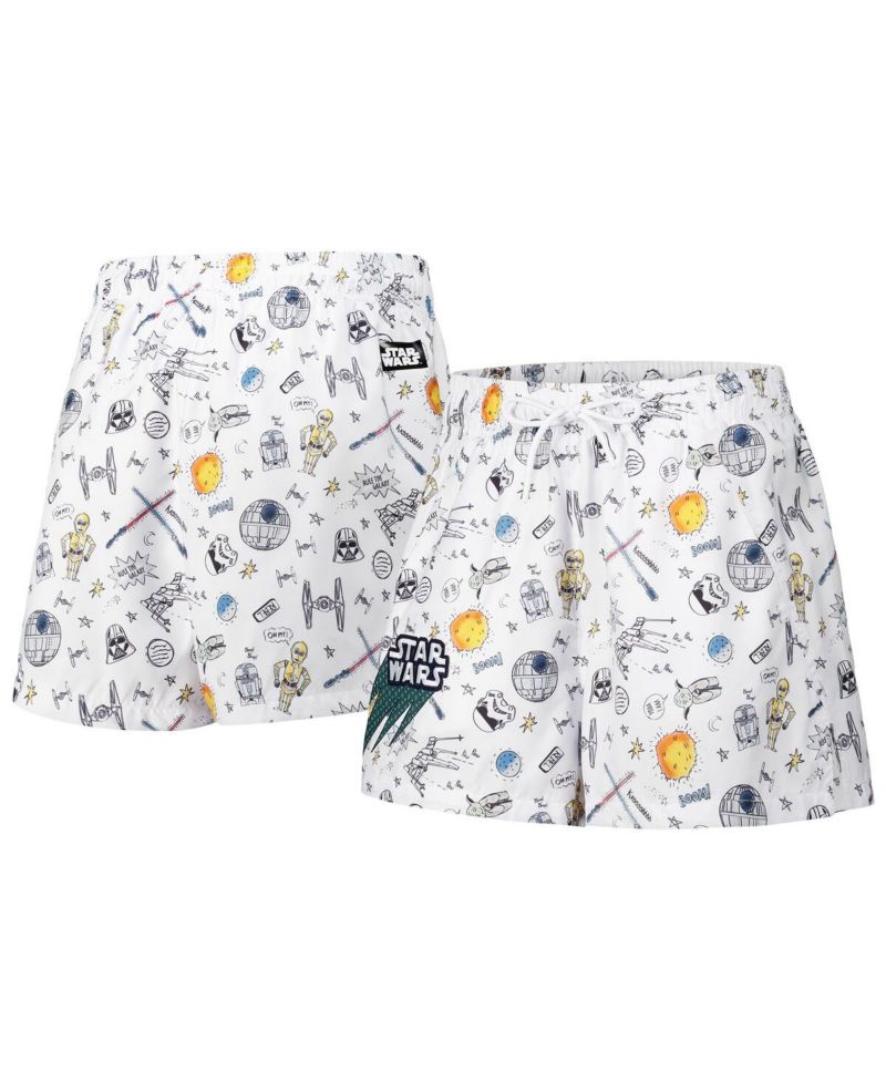 Women's White Star Wars Pop Art Club Shorts
