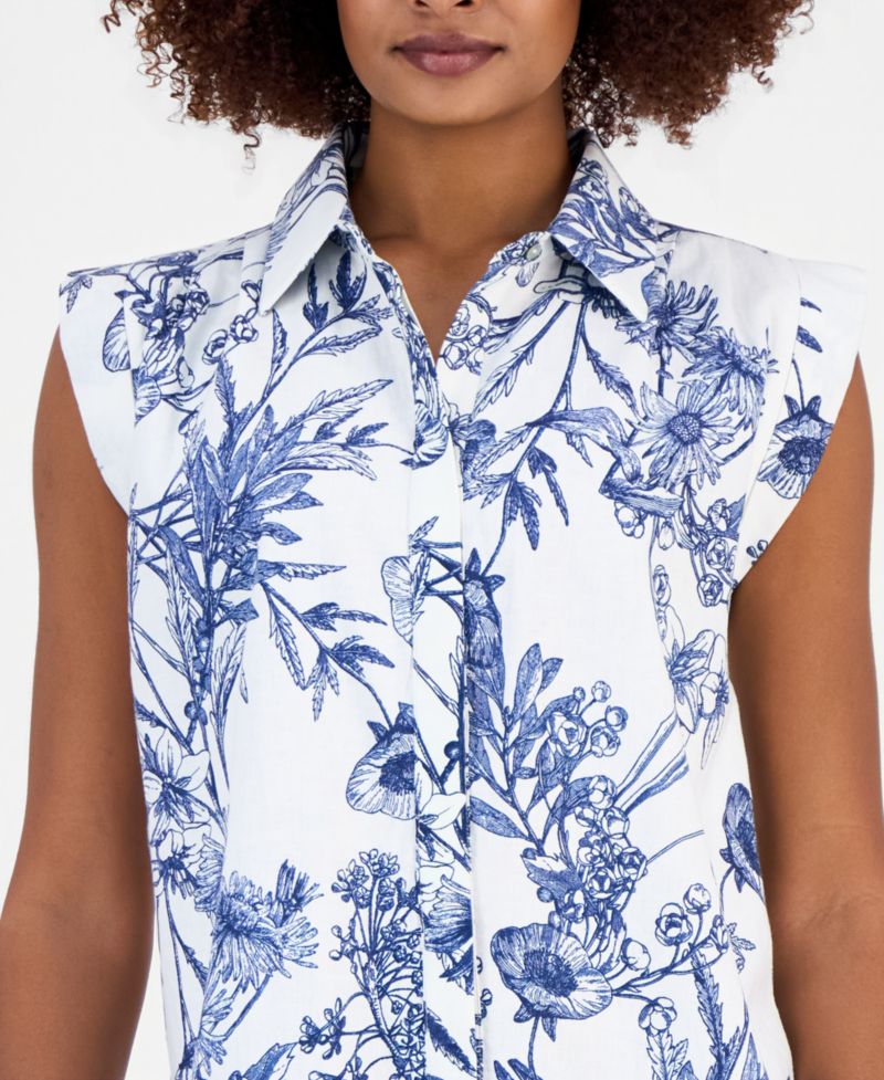 Women's Extended-Shoulder Sleeveless Blouse