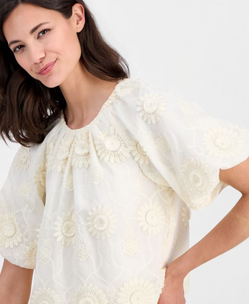 Women's Crewneck Short-Sleeve Blouse