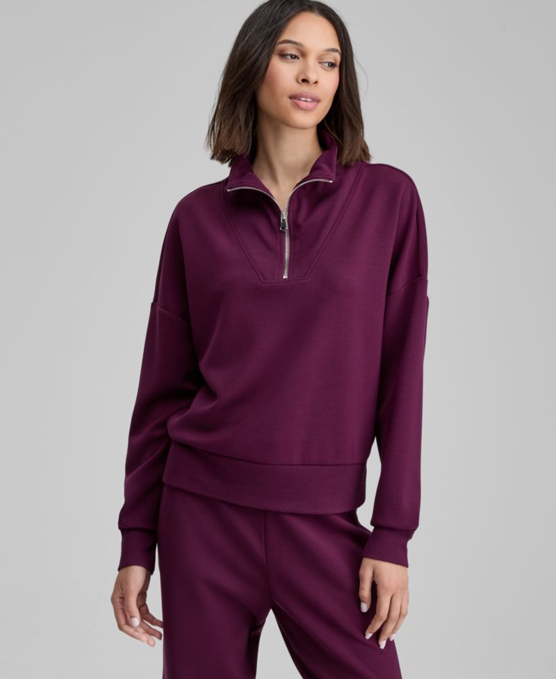 And Now Women's Cozy Scuba Quarter-Zip Sweatshirt