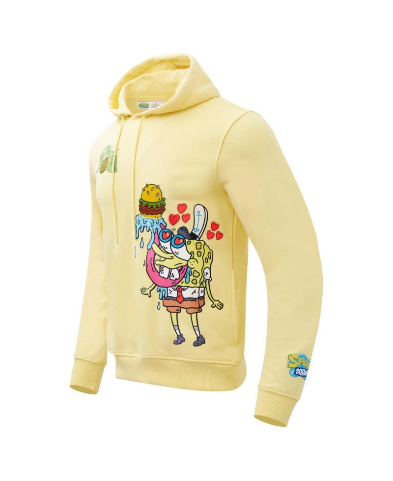 Men's Yellow SpongeBob SquarePants Krabby Patty Pullover Hoodie
