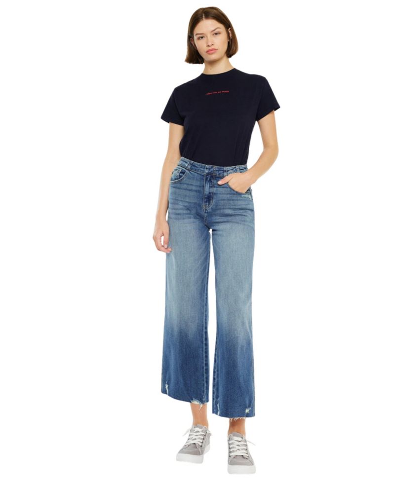 Women's Shelly High Rise Cropped Wide Leg Jeans