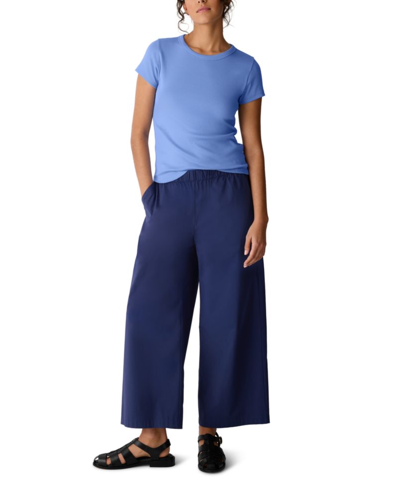 Women's Cotton-Blend Crewneck T-Shirt, Regular And Plus