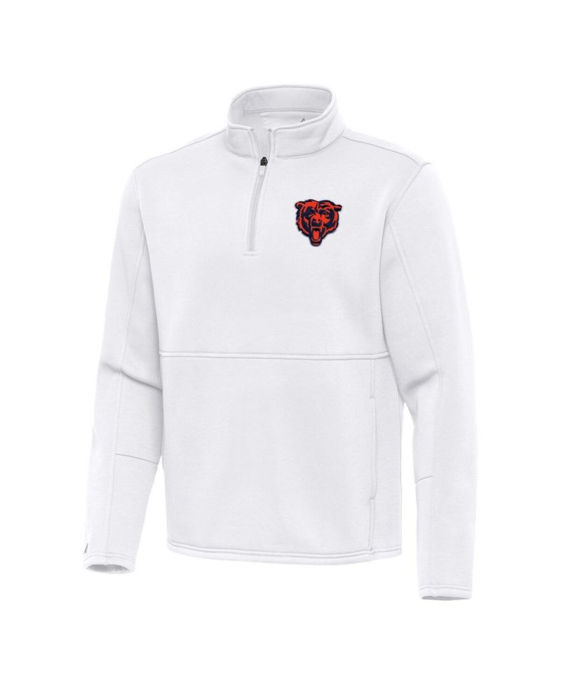 Men's White Chicago Bears Twist Quarter-Zip Pullover Jacket