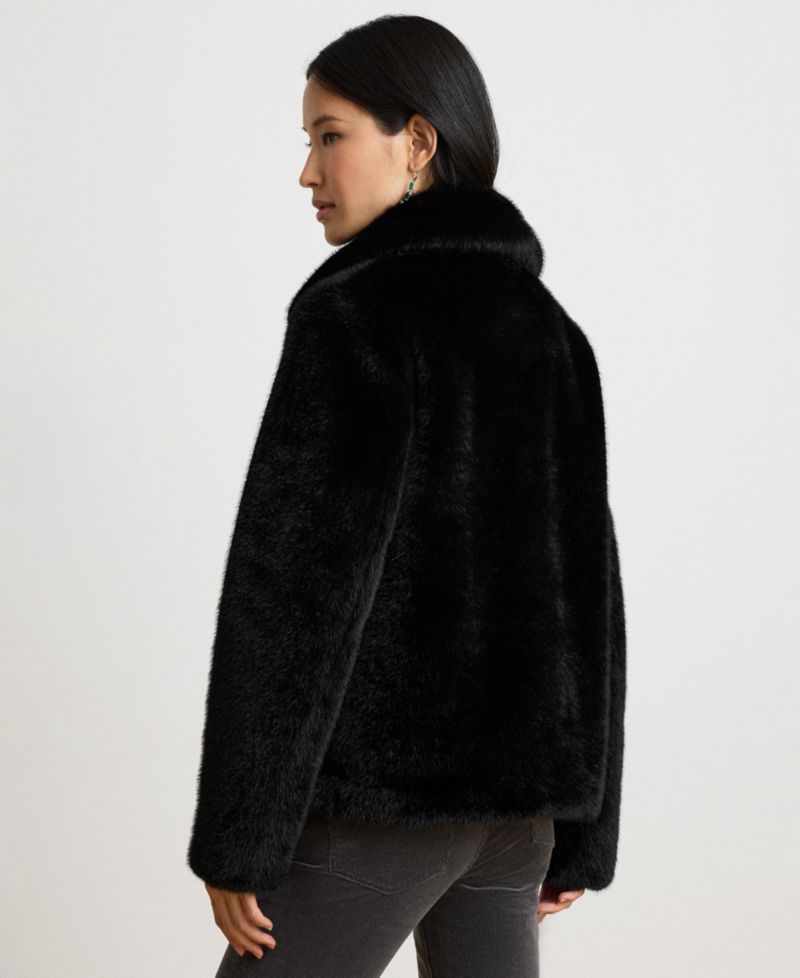 Women's Faux-Fur Collared Lined Coat