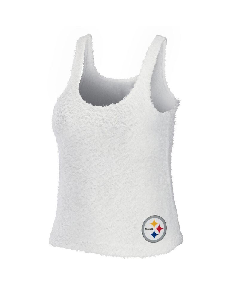 Women's Cream Pittsburgh Steelers Cozy Scoop Neck Tank Top Pants Sleep Set