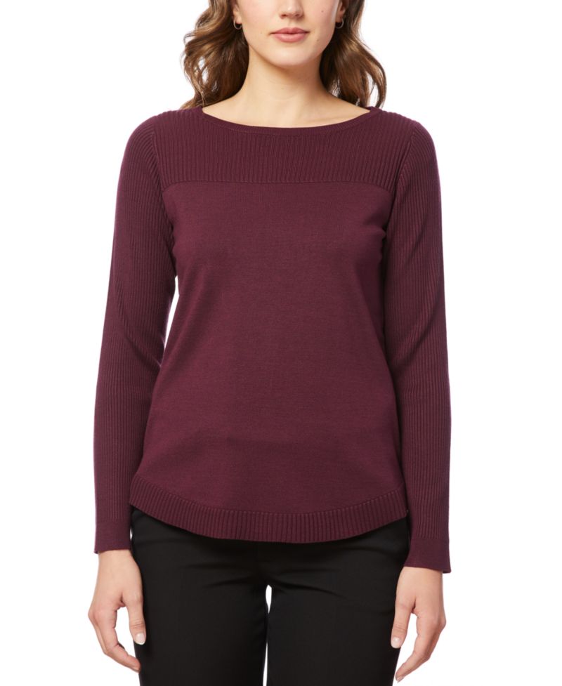 Women's Boat Neck Long-Sleeve Sweater
