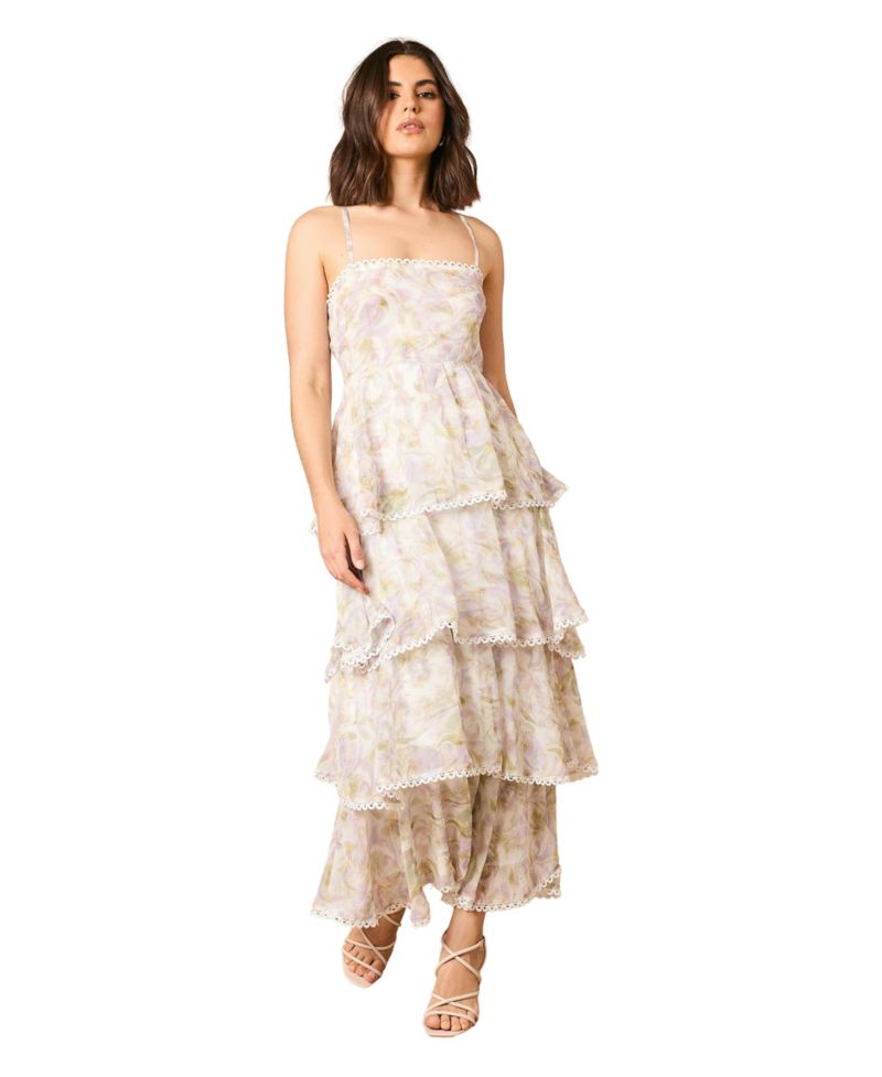 Women's Tiered Spaghetti Strap Maxi Dress