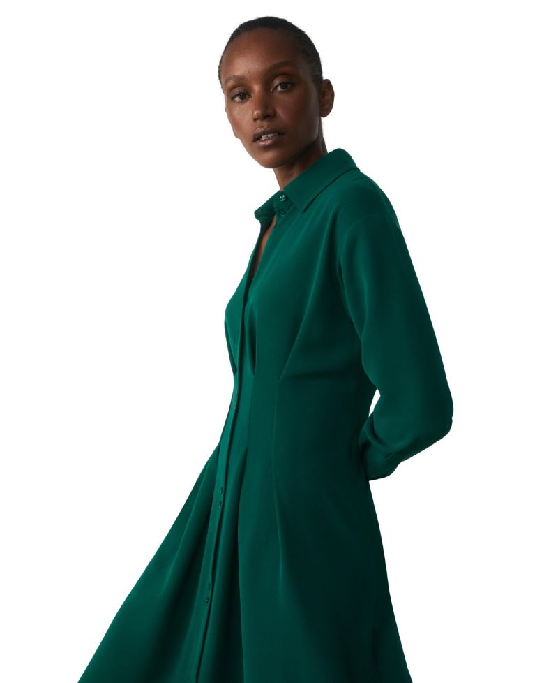 Women's Amara Long-Sleeve A-Line Midi Shirt Dress