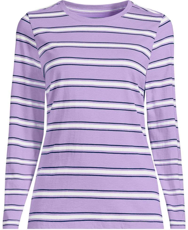 Plus Size Supima Cotton Long Sleeve Crewneck T-Shirt