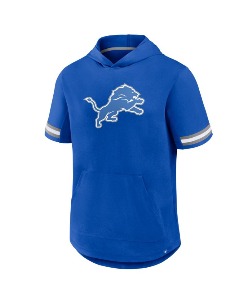 Men's Blue Detroit Lions Optimal Play Short Sleeve Hooded T-Shirt