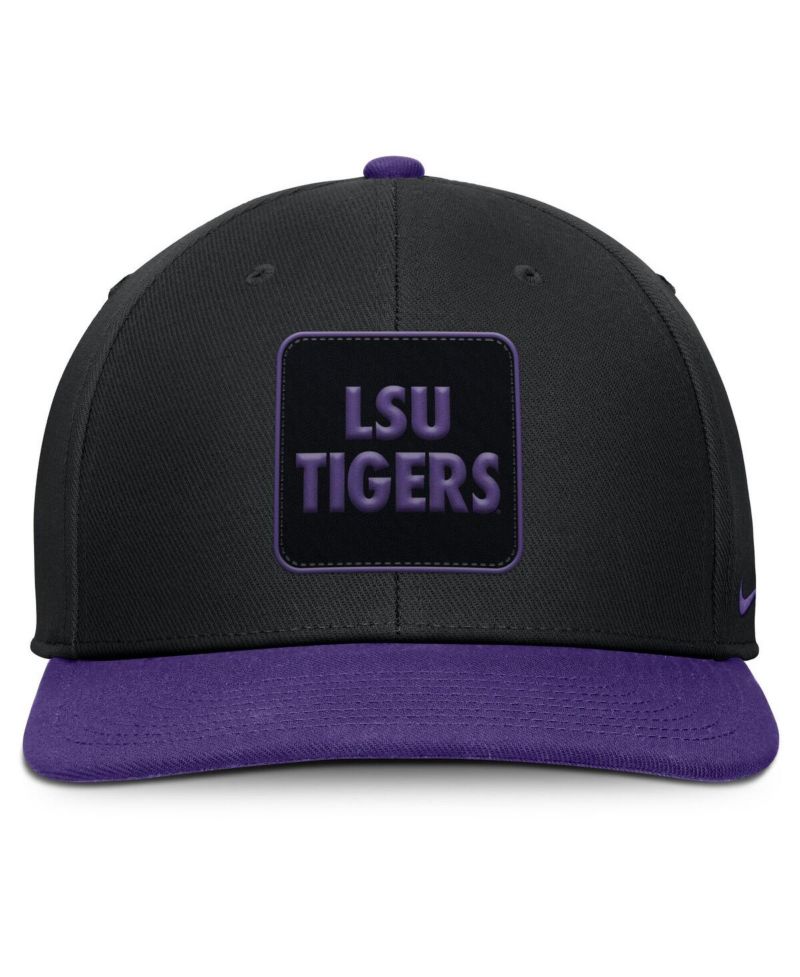 Men's Black/Purple LSU Tigers 2025 Sideline Campus Pro Local Snapback Hat