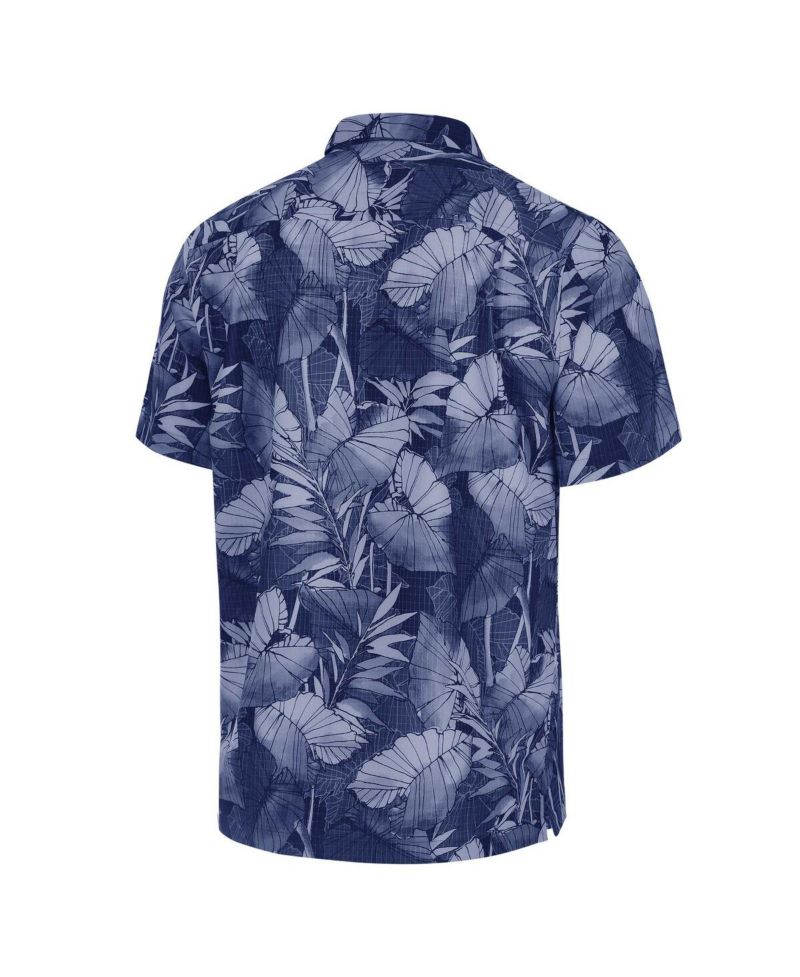 Men's Blue Michigan Wolverines Coast Nuevo Fronds Button-Up Shirt