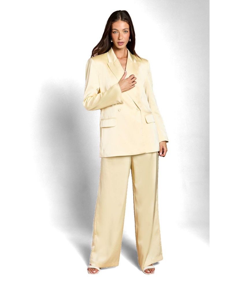 Women's Satin High-Waist Flare Trousers