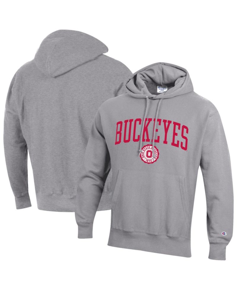 Men's Heather Gray Ohio State Buckeyes Established Reverse Weave Hoodie