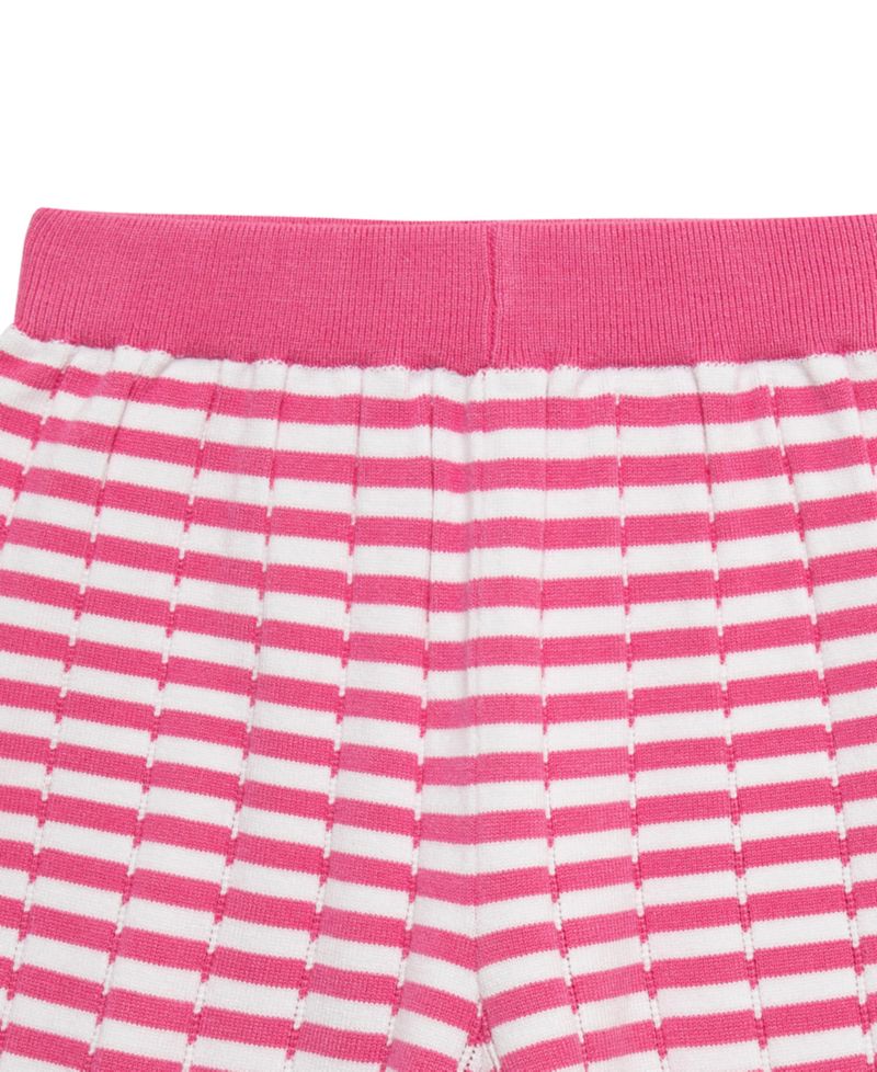 Girls' 7-16 Mixed Stripe Sweater and Shorts, 2-Piece Set