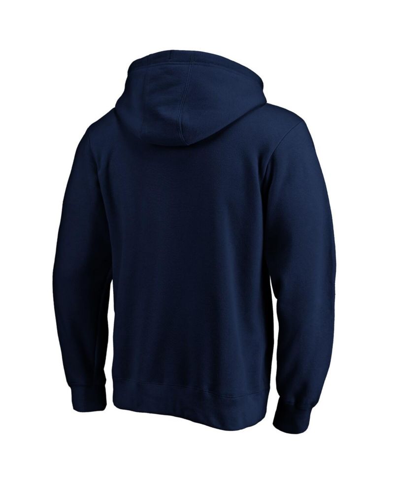 Men's Navy New England Patriots Primary Logo Fitted Pullover Hoodie