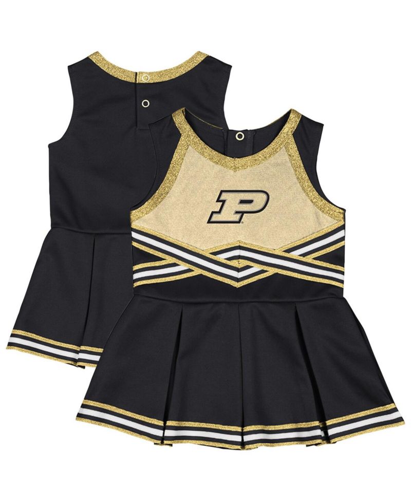 Girls Baby Boys and Girls Black Purdue Boilermakers Lollipop Park Cheer Dress