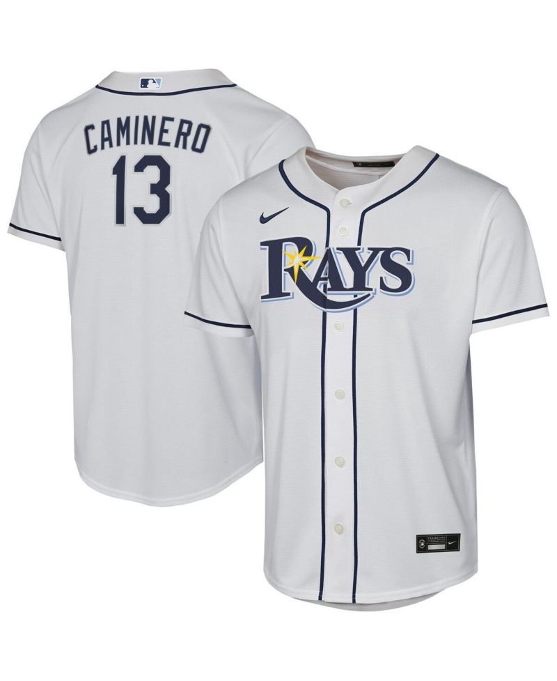 Big Boys and Girls Junior Caminero White Tampa Bay Rays Home Replica Player Jersey
