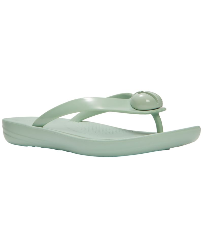 Women's Iqushion Glossy-Button Slip-On Sandals