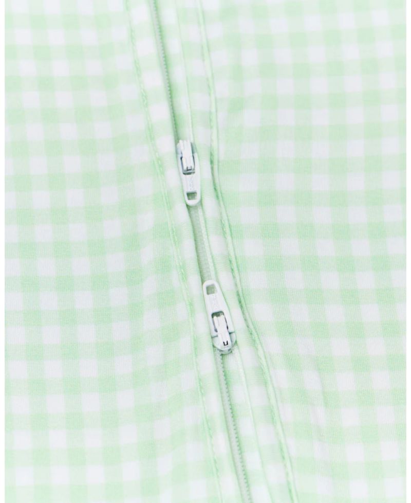 Baby Boy's Pistachio Gingham Bamboo Sleeper