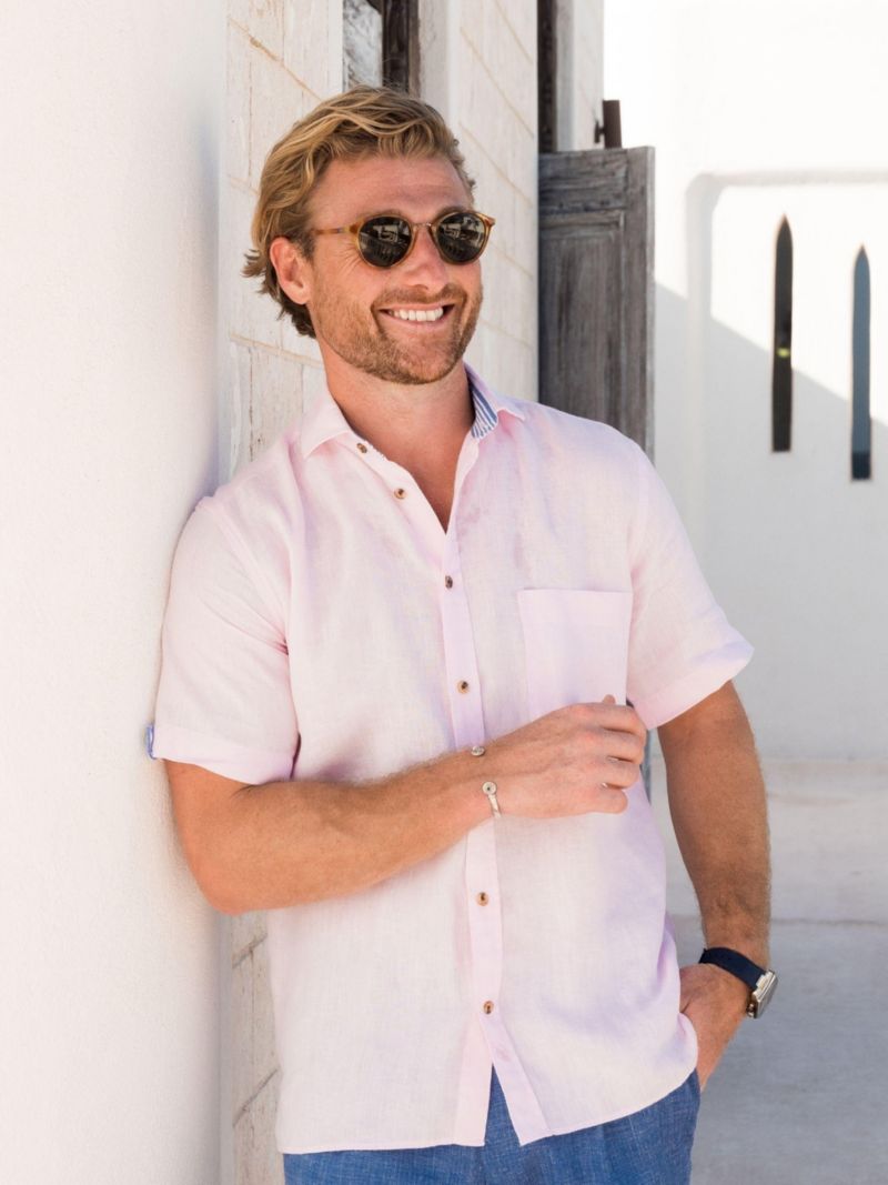Men's Short Sleeve Linen Shirt