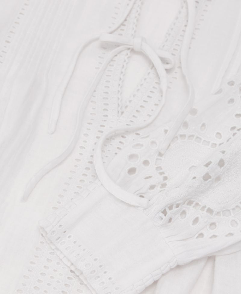 Women's Cotton Cheesecloth Broderie Mini Dress