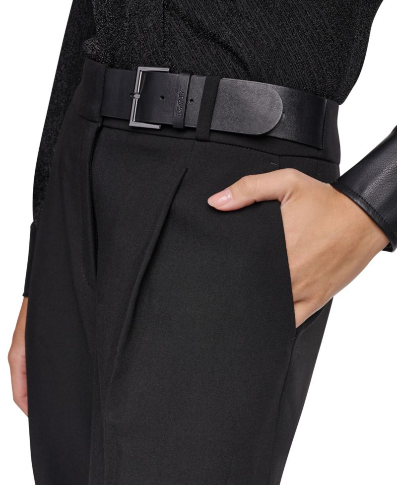 Women's High-Waisted Wide-Leg Belted Pants