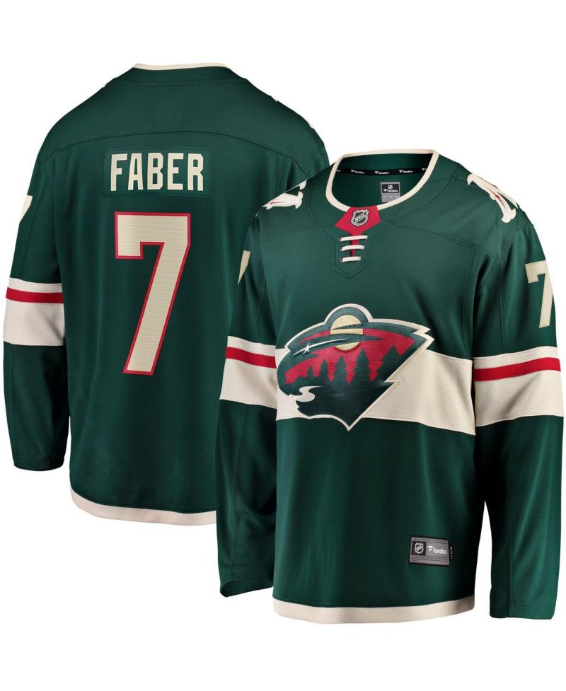 Men's Brock Faber Green Minnesota Wild Home Breakaway Player Jersey