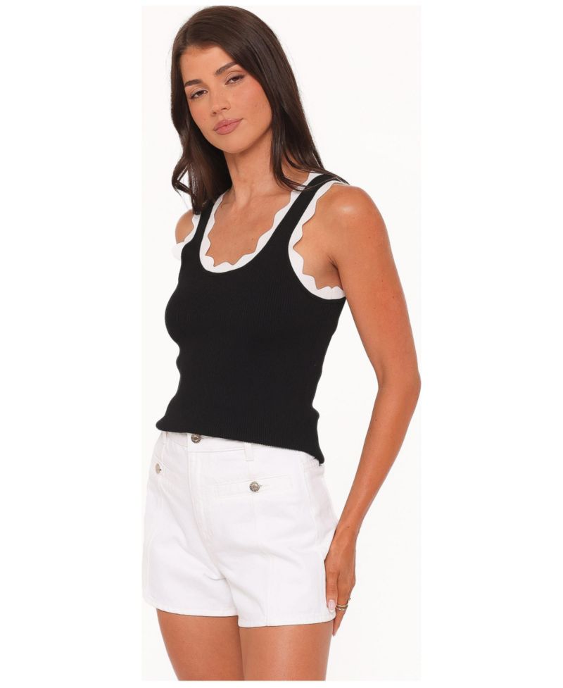 Women's Johnson Scalloped Trim Ribbed Knit Tank