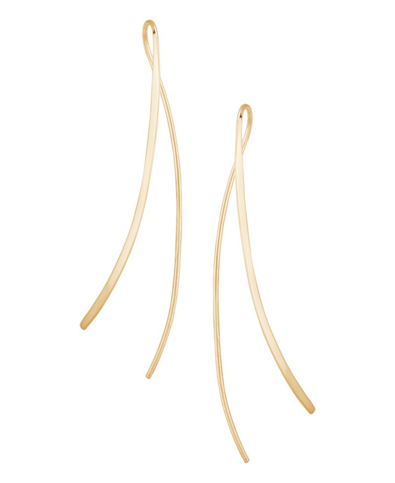 Cross Over Wire Sweep Earrings Set in 14k White, Yellow or Rose Gold