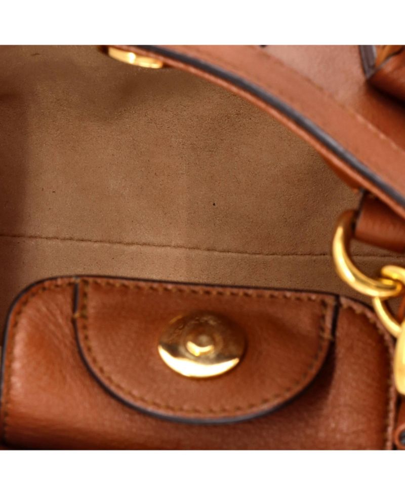 Mini Diana NM Bamboo Handle Tote Leather