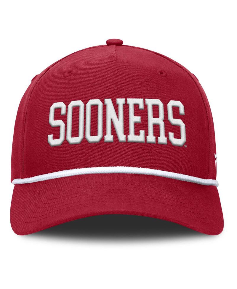 Men's Crimson Oklahoma Sooners Foul Ball Rope Adjustable Hat