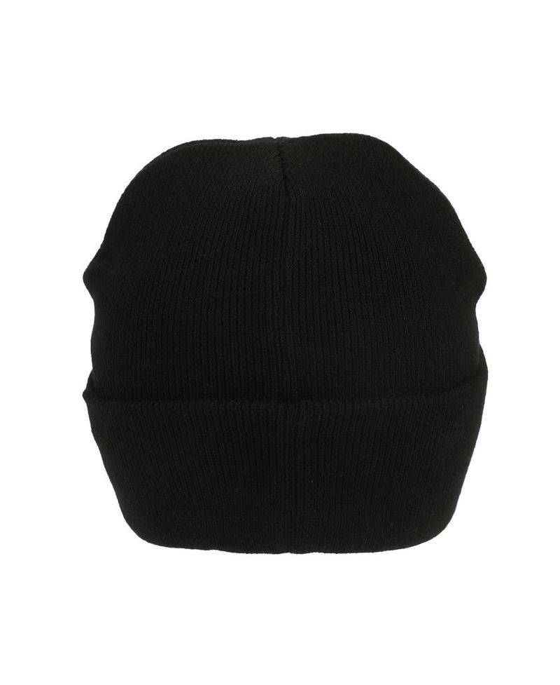 Men's Embroidery Black Acrylic Knit Standard Cuff Beanie