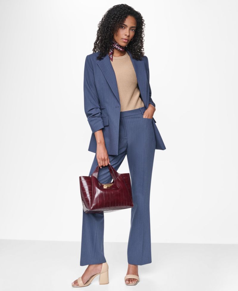 Women's Pinstripe 3/4-Sleeve Blazer