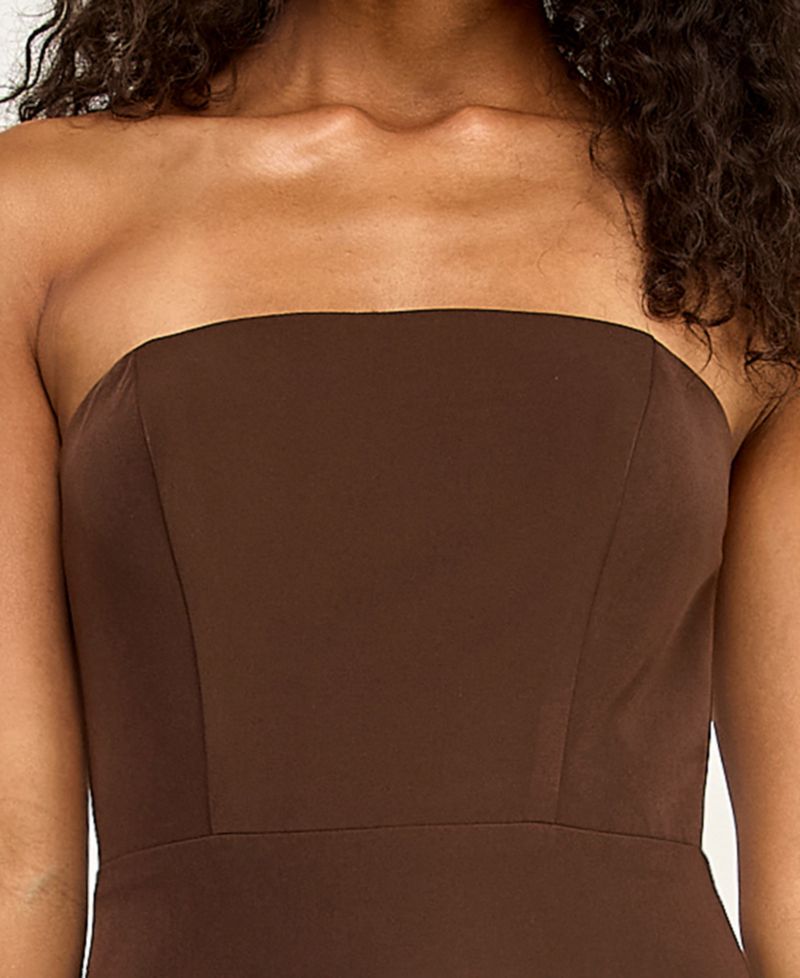 Juniors' Strapless Drop-Waist Tiered Mini Dress
