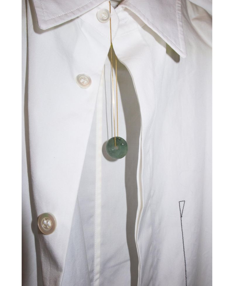 Button Jade Pendant Necklace