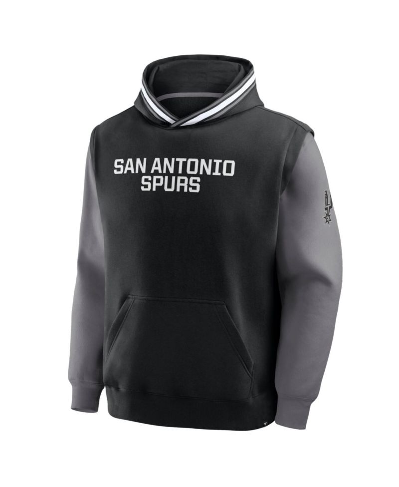 Men's Black/Gray San Antonio Spurs Half Court Shot Clock Fastbreak Hoodie
