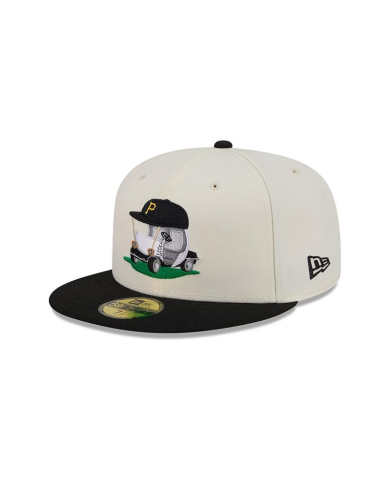 Men's Cream/Black Pittsburgh Pirates Bullpen Cart 59FIFTY Fitted Hat