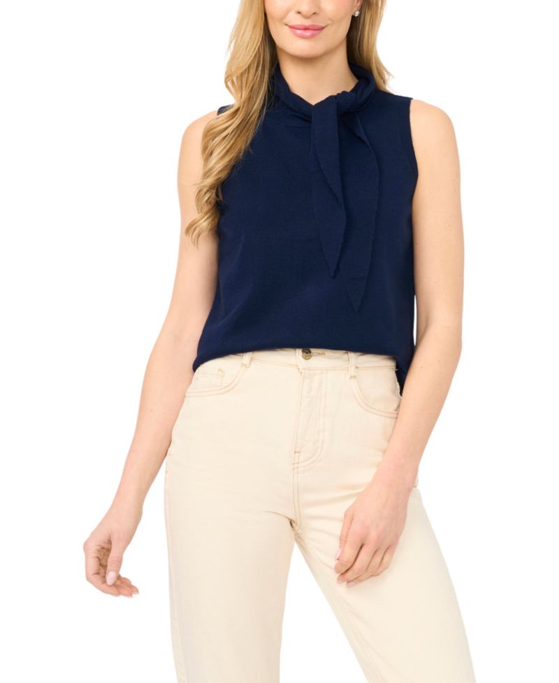 Women's Tie Neck Tank Sweater