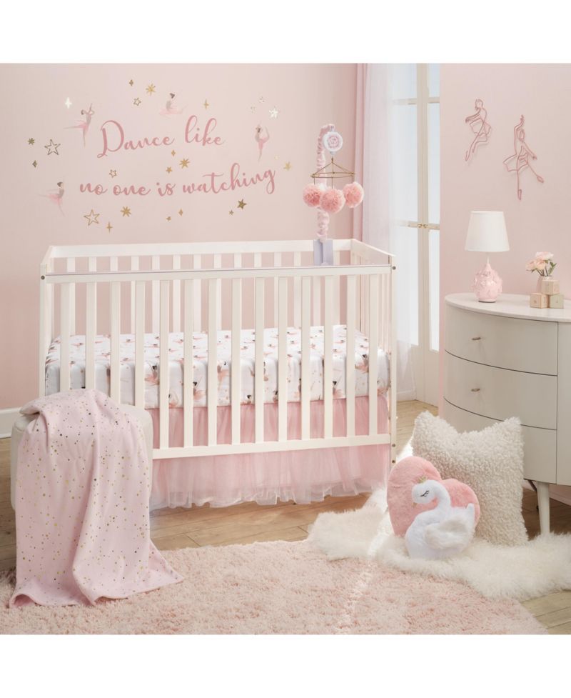 Lambs and Ivy Ballerina Baby Pink/Gold Stars Soft Changing Pad Cover