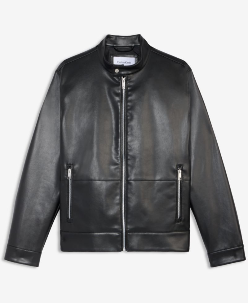 Men's Faux Leather Moto Jacket
