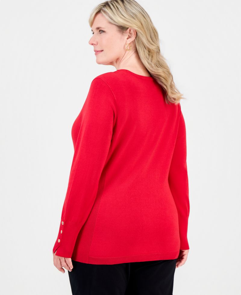 Petite Rivet-Detail Sweater