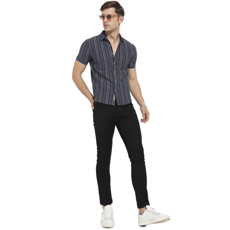 Men's Multicolour Contrast Knitted Shirt