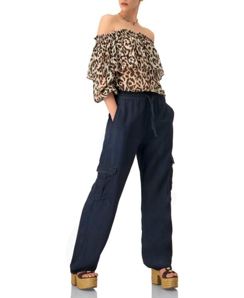 Women's Bardot Animal Print Blouse